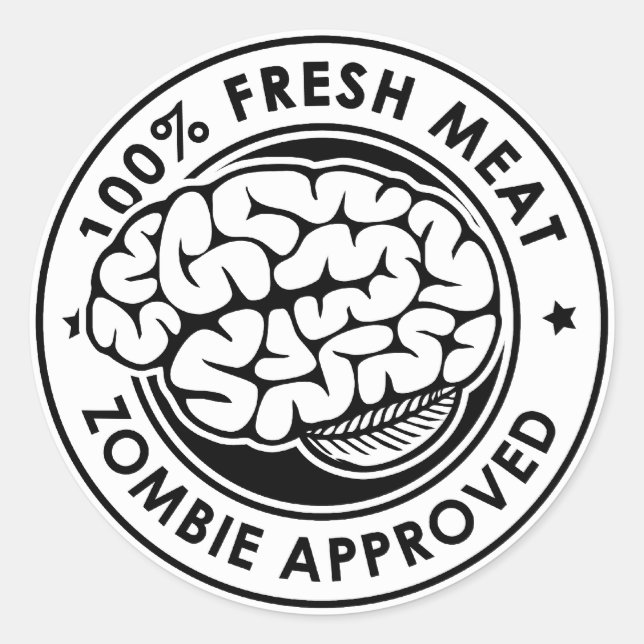 Zombie Approved Classic Round Sticker (Front)