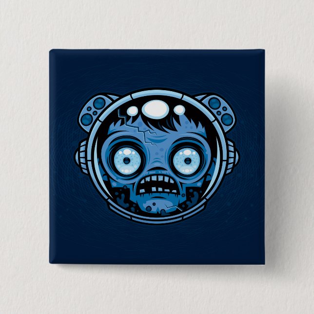 Zombie Astronaut 2 Inch Square Button (Front)