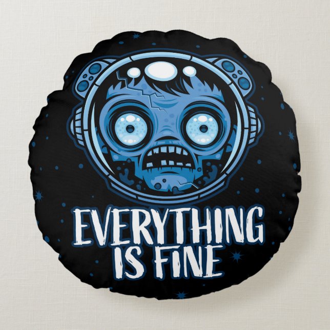 Zombie Astronaut Is Fine Round Pillow (Front)