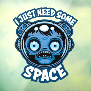 Zombie Astronaut Needs Some Space Window Cling