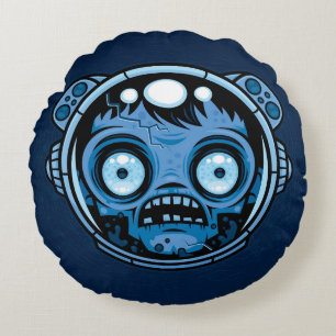 Zombie Astronaut Round Pillow