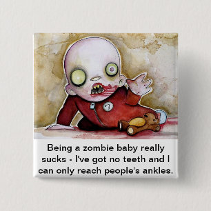 Zombie baby 2 inch square button