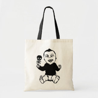 Zombie Baby Holding Skull Rattle Tote Bag