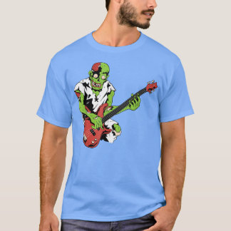 Zombie Bass Guitar Lazy Halloween Costume Music Mu T-Shirt