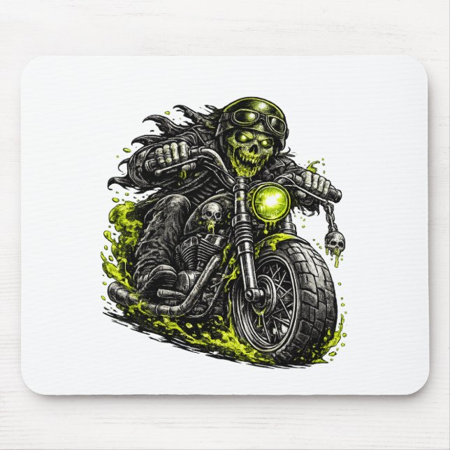 Zombie Biker Motorcycle Mouse Pad (Front)
