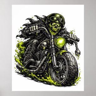 Zombie Biker Motorcycle  Poster