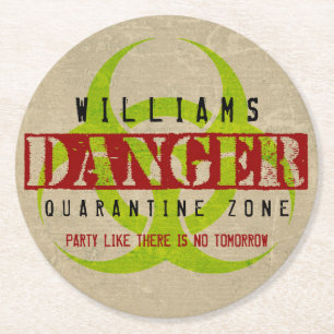Zombie Biohazard Halloween Party Custom Coasters