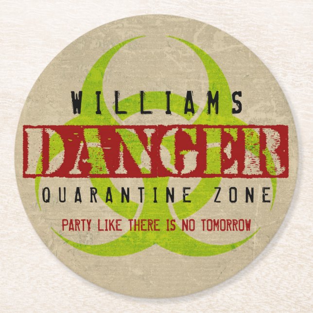 Zombie Biohazard Halloween Party Custom Coasters (Front)