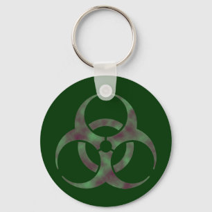 Zombie Biohazard Symbol Keychain