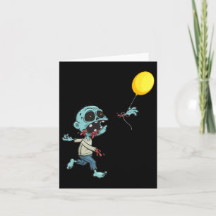 Zombie Birthday Balloon - Funny Cute Zombie Kids A Card