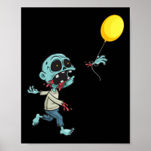 Zombie Birthday Balloon - Funny Cute Zombie Kids A Poster