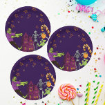 Zombie Birthday Kids Party Paper Plate<br><div class="desc">Transform your birthday into an unforgettable celebration for both you and your guests with this lively and colourful design featuring zombies,  mummies,  graveyards,  sweets,  and more. Easily personalize it with your details,  and you're ready to go. Enjoy your birthday party</div>