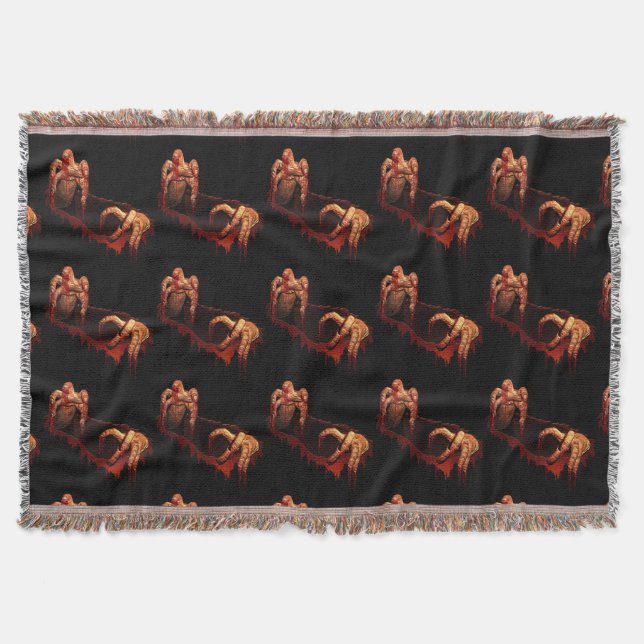 Zombie Blanket Gory Halloween Throw Blankets Decor (Front)