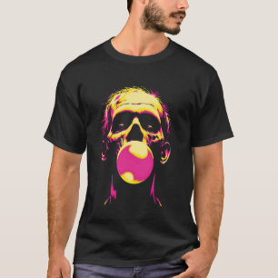 Zombie Blowing Bubble Gum - Funny Vintage Hallowee T-Shirt
