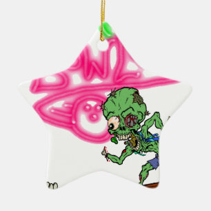 Zombie Bowling Ceramic Ornament