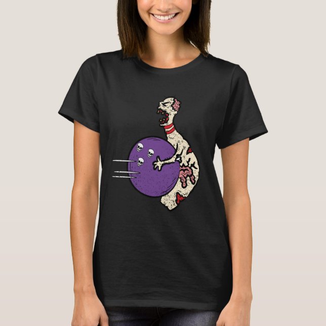 Zombie Bowling Pins Halloween Sport Bowler Men Wom T-Shirt (Front)