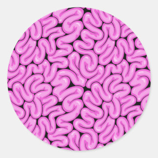 Zombie Brain Pattern Classic Round Sticker