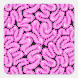 Zombie Brain Pattern Square Sticker
