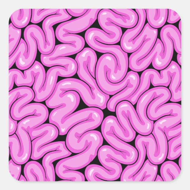 Zombie Brain Pattern Square Sticker (Front)