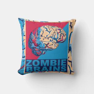 Zombie Brain Throw Pillow