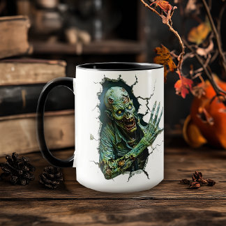 Zombie Breakthrough – Creepy Horror Coffee Mug