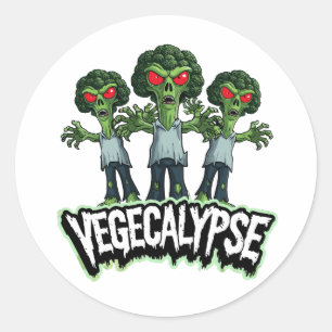 Zombie Broccoli - Vegecalypse Classic Round Sticker