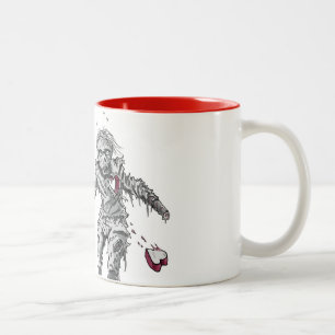 Zombie Broken Heart with Flower Two-Tone Coffee Mug