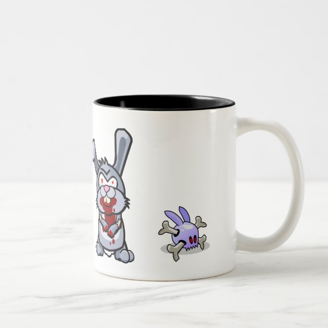 Zombie Bunny Two-Tone Coffee Mug (Right)