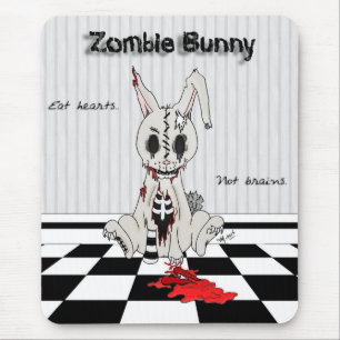 Zombie Bunny - with background Mouse Pad