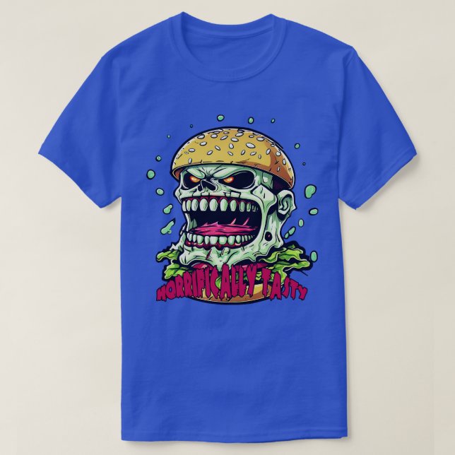 Zombie Burger Horrifically Tasty T-Shirt (Design Front)