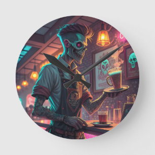 Zombie Café   Spooky Urban Halloween clock 
