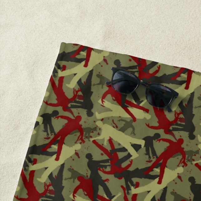 Zombie Camo Beach Towel (In Situ)
