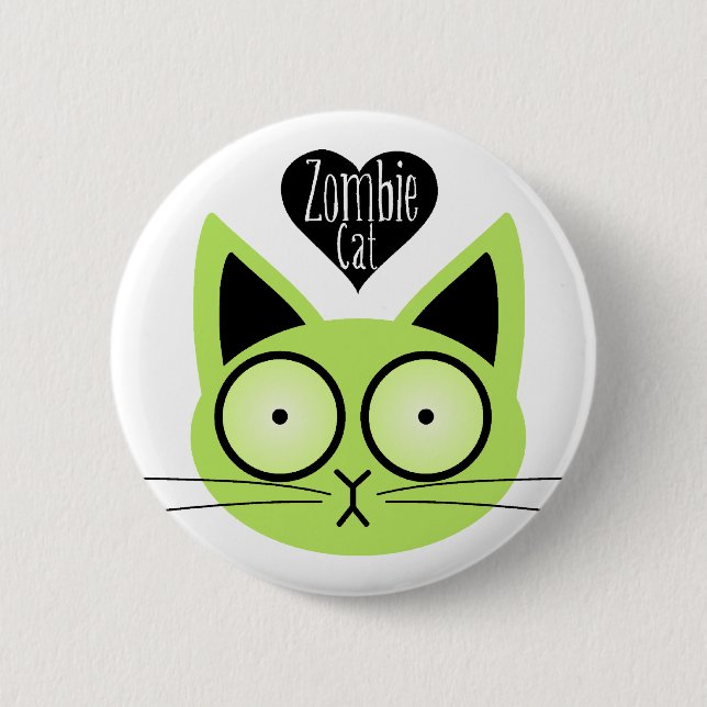 Zombie Cat 2 Inch Round Button (Front)