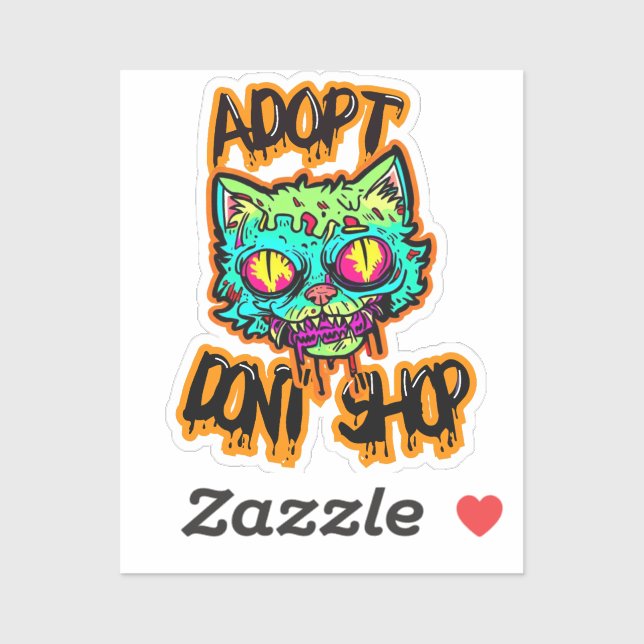 Zombie Cat Funny Memes Illustration (Sheet)