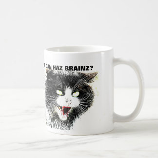 Zombie Cat I Can Haz Brainz Coffee Mug