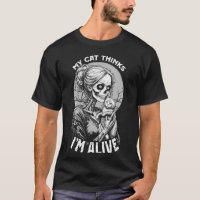 Zombie Cat Mom Alive Hugging Kitty Funny Halloween