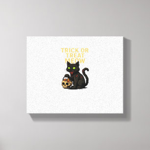 Zombie Cat – Trick or Treat Meow Halloween Design  Canvas Print