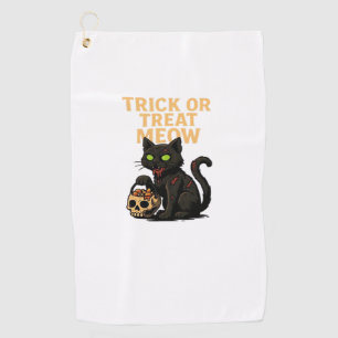 Zombie Cat – Trick or Treat Meow Halloween Design Golf Towel