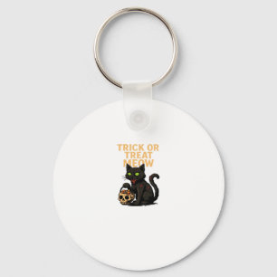 Zombie Cat � Trick or Treat Meow Halloween Design  Keychain
