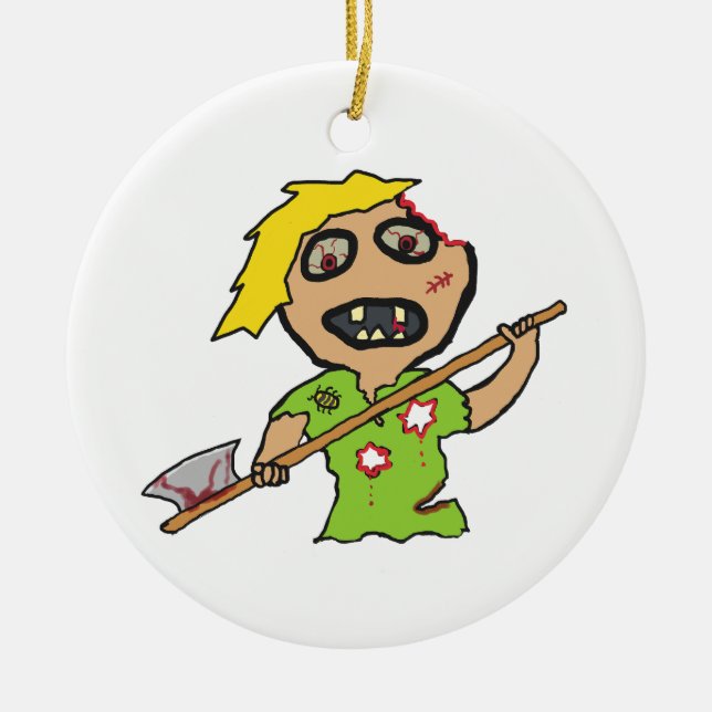 Zombie Ceramic Ornament (Front)