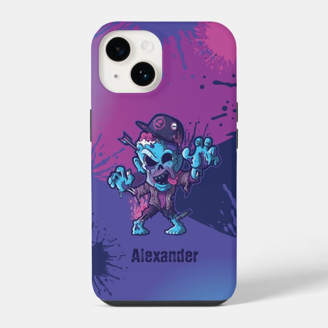 Zombie Character Cartoon Splats iPhone case (Back)