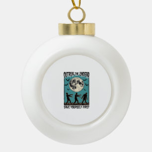 Zombie Chase Shirt Vintage Undead Escape Graphic_1 Ceramic Ball Christmas Ornament