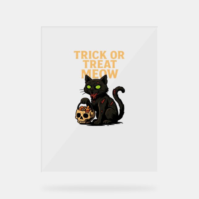 Zombie Chat - Tricoter ou traiter Meow Halloween D (Recto)