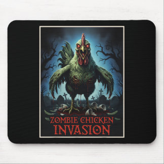 Zombie Chicken Invasion Undead Farm Horror Mouse Pad