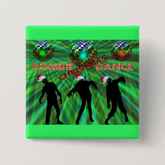 Zombie Christmas Disco Dance 2 Inch Square Button