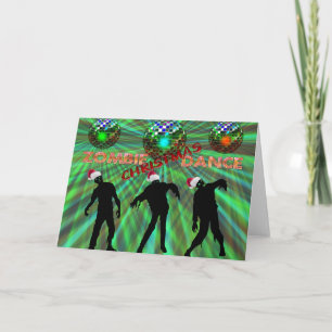 Zombie Christmas Disco Dance Holiday Card