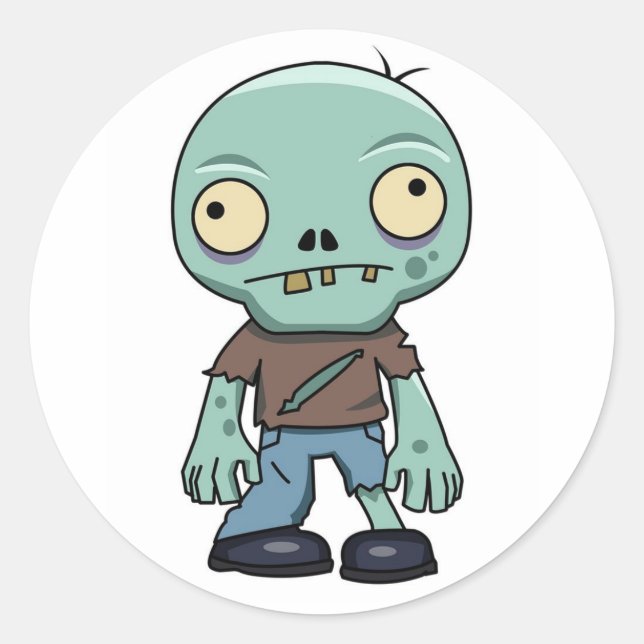 Zombie Classic Round Sticker (Front)