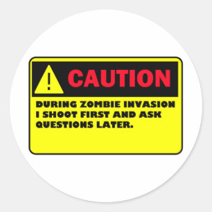 ZOMBIE CLASSIC ROUND STICKER
