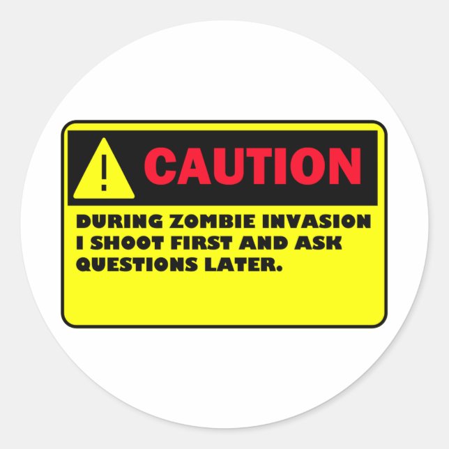 ZOMBIE CLASSIC ROUND STICKER (Front)
