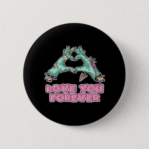 Zombie Classic - Skeleton Heart And Hands 2 Inch Round Button